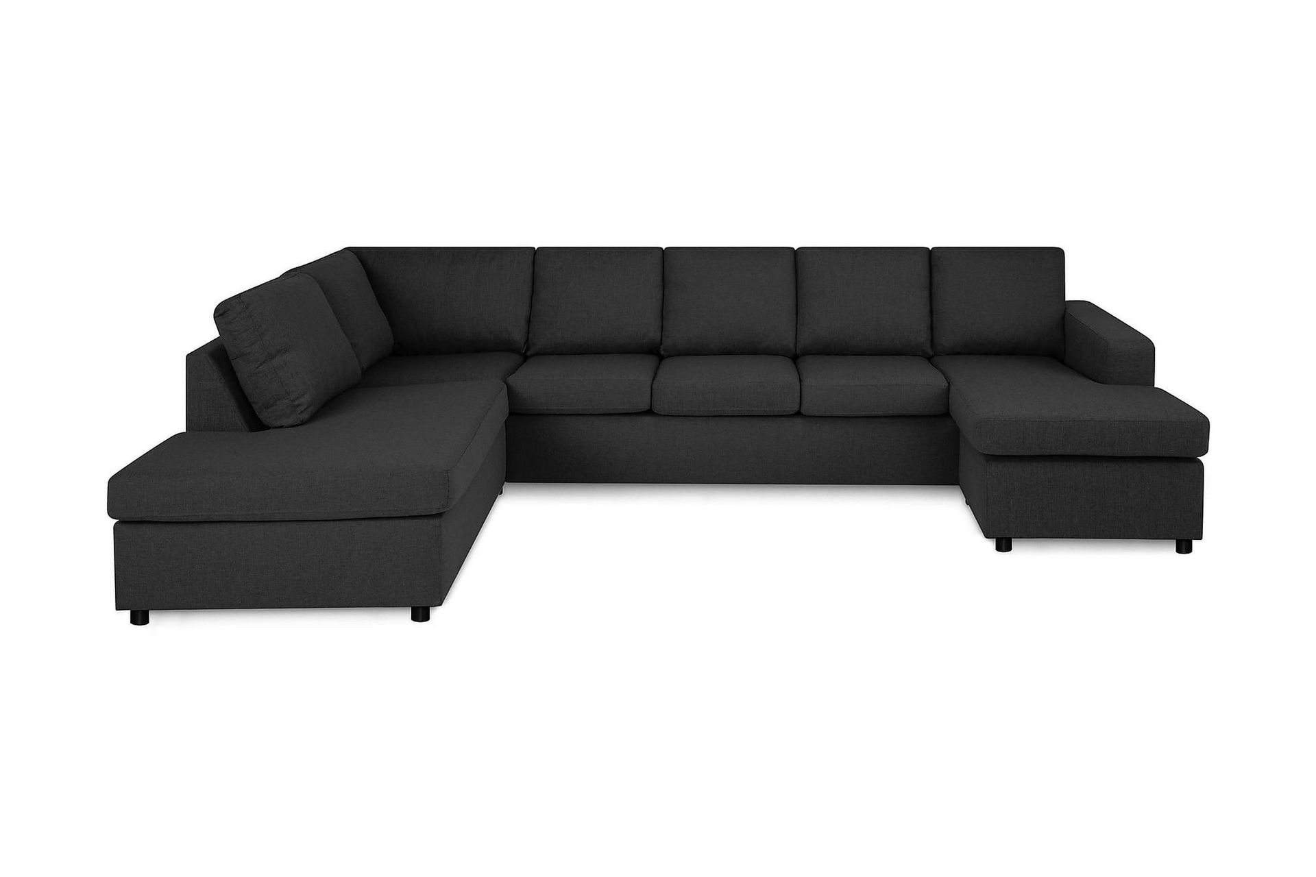Crazy 5-seters Venstrevendt U-formet Sofa med Divan og Sjeselong i Stoff - Antrasitt