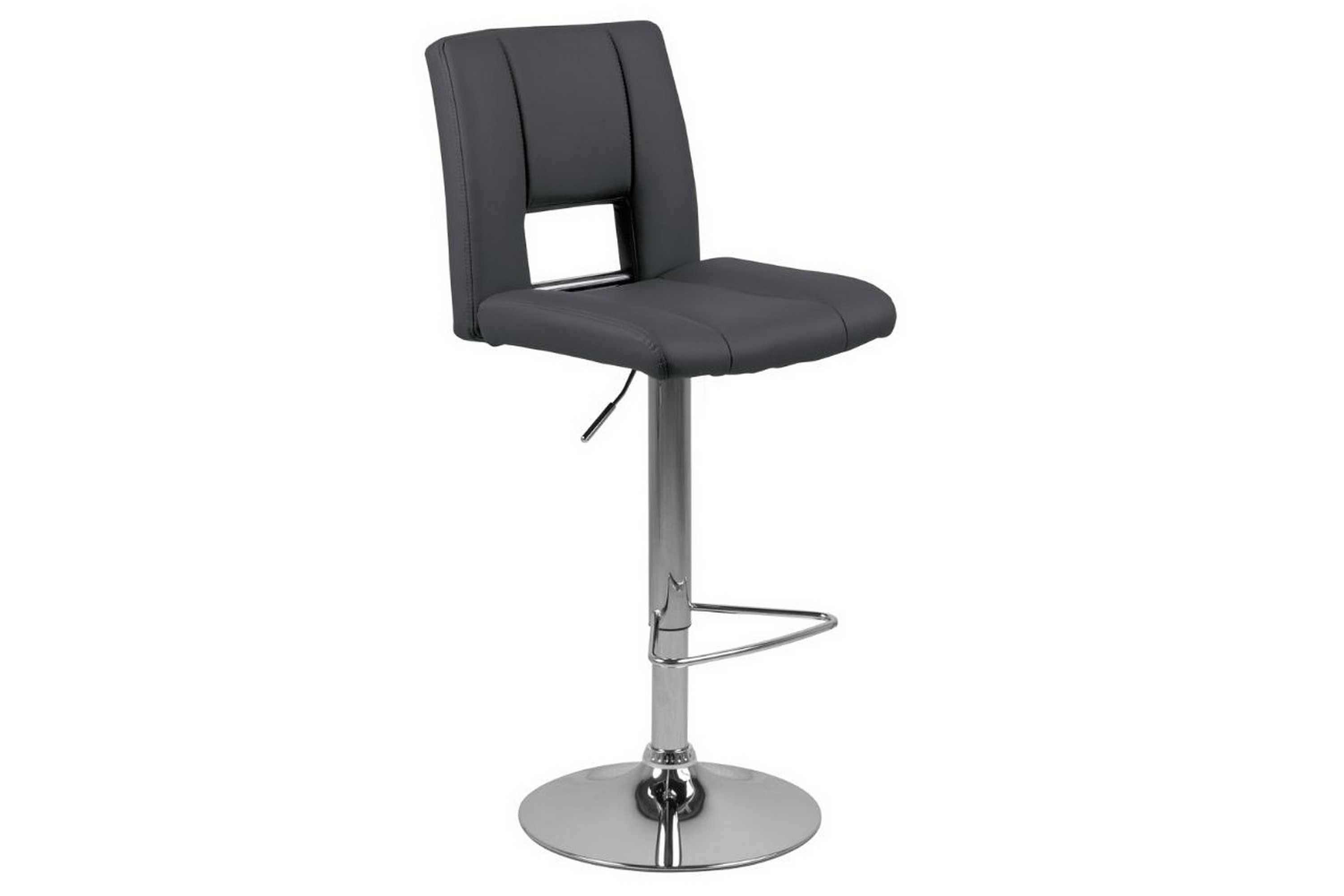 Sylvia barstol PU kunstskinn grå.