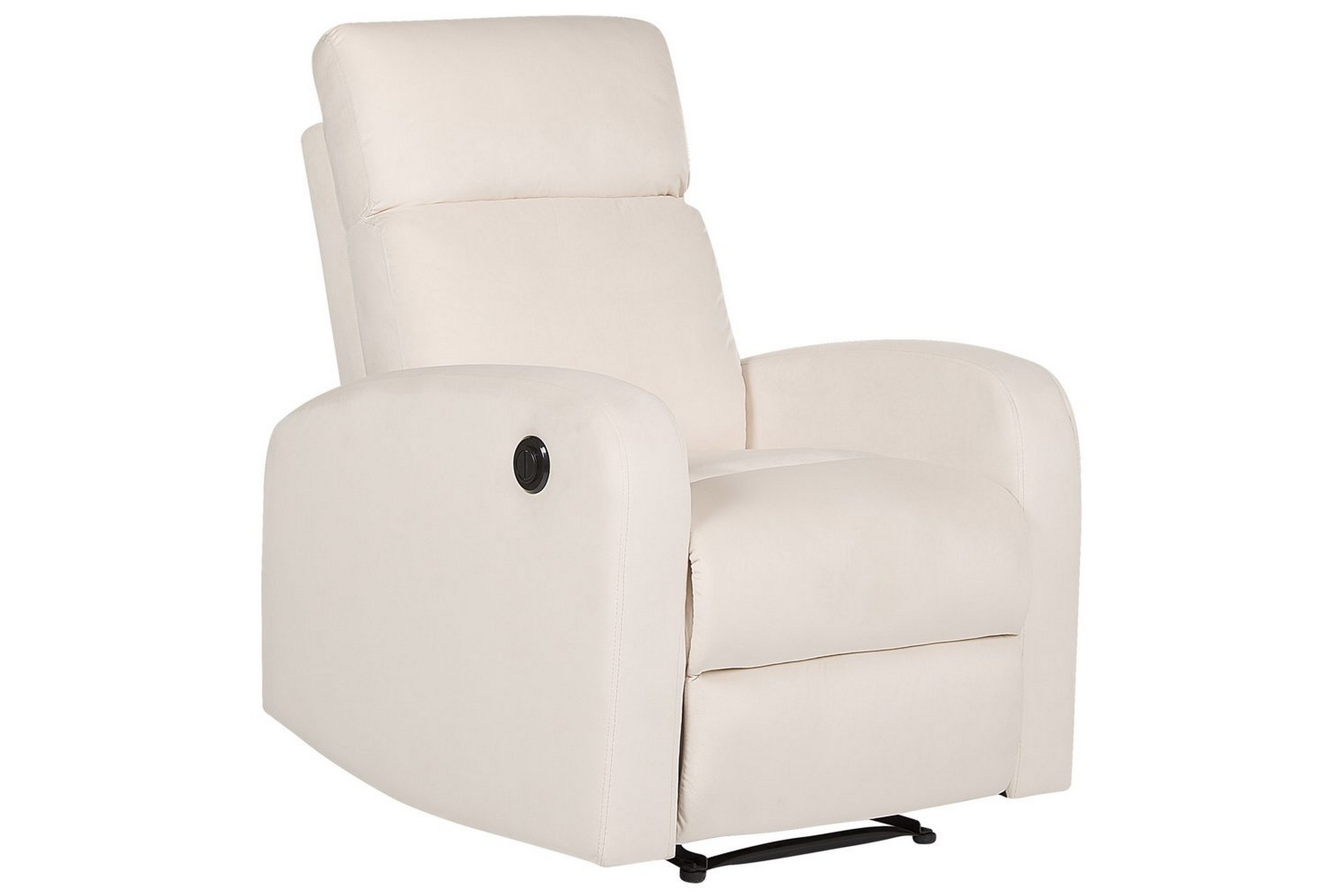 Elektrisk hvilestol med enkeltsete og polstring i hvit fløyel Moderne design Relax-funksjon
