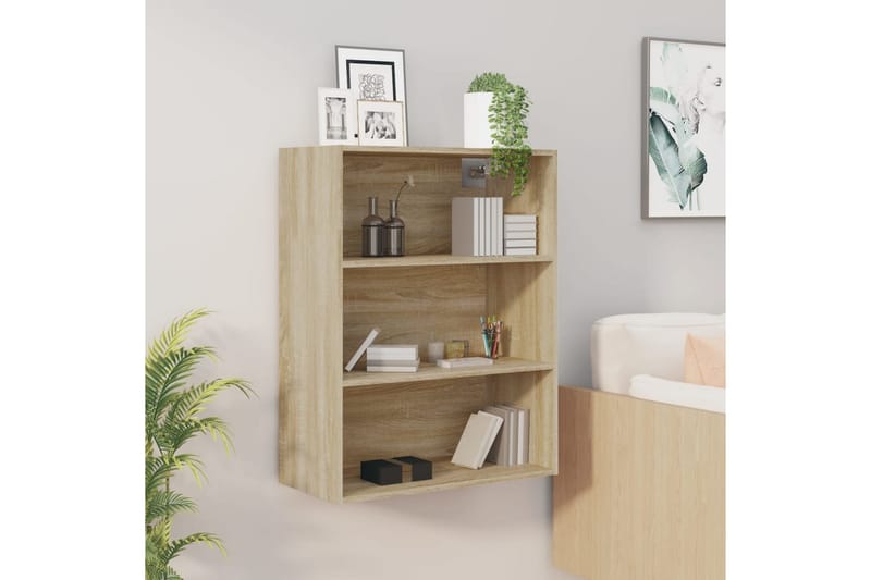 beBasic Hengende veggskap sonoma eik 69,5x32,5x90 cm - Brun - Oppbevaring - Vegghengt oppbevaring