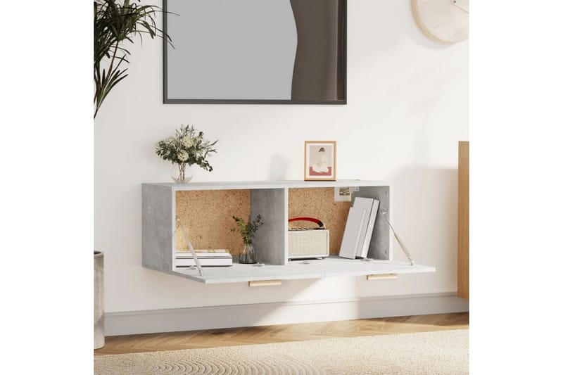 beBasic Veggskap betonggrå 100x36,5x35 cm konstruert tre - GrÃ¥ - Oppbevaring - Vegghengt oppbevaring