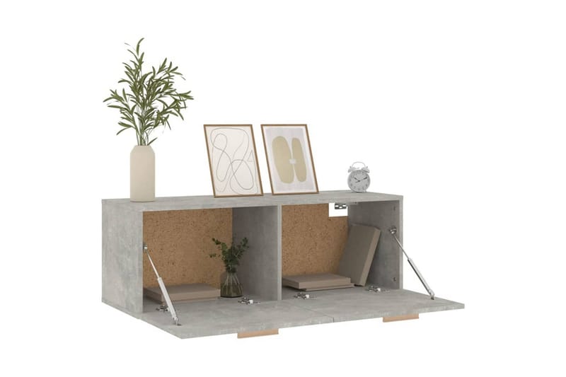 beBasic Veggskap betonggrå 100x36,5x35 cm konstruert tre - GrÃ¥ - Oppbevaring - Vegghengt oppbevaring