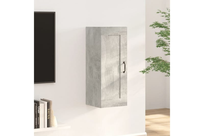 beBasic Veggskap betonggrå 35x34x90 cm konstruert tre - GrÃ¥ - Oppbevaring - Vegghengt oppbevaring