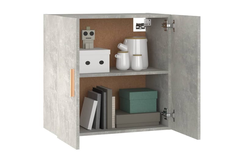 beBasic Veggskap betonggrå 60x30x60 cm konstruert tre - Hvit - Oppbevaring - Vegghengt oppbevaring