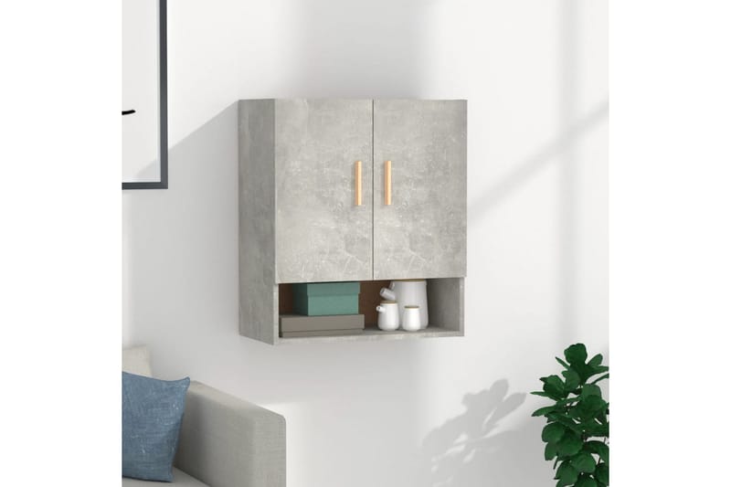 beBasic Veggskap betonggrå 60x31x70 cm konstruert tre - GrÃ¥ - Oppbevaring - Vegghengt oppbevaring
