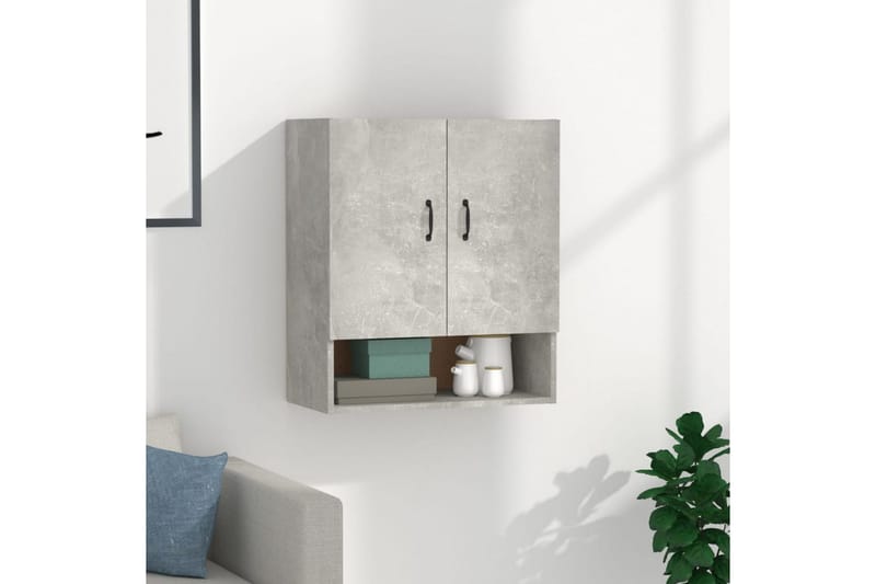 beBasic Veggskap betonggrå 60x31x70 cm konstruert tre - GrÃ¥ - Oppbevaring - Vegghengt oppbevaring