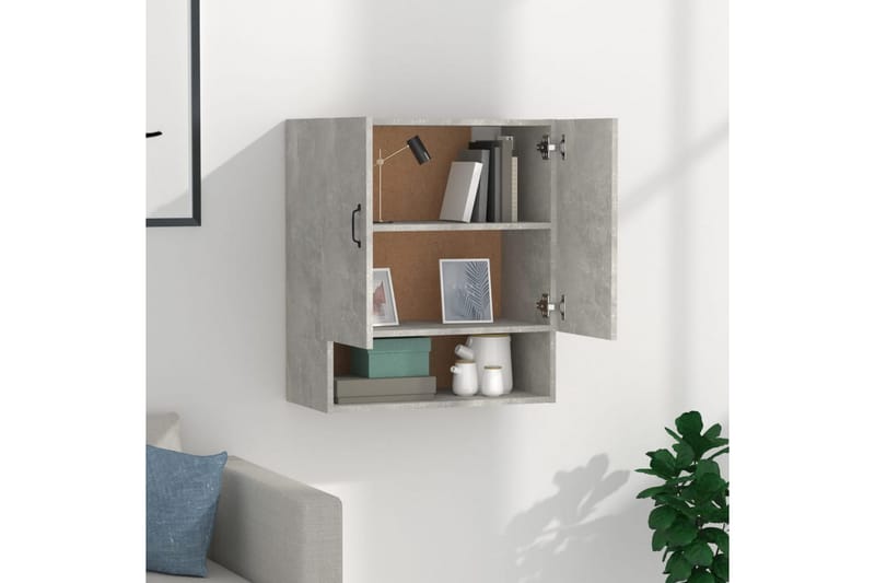 beBasic Veggskap betonggrå 60x31x70 cm konstruert tre - GrÃ¥ - Oppbevaring - Vegghengt oppbevaring