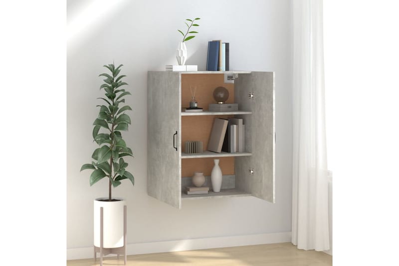 beBasic Veggskap betonggrå 69,5x34x90 cm konstruert tre - GrÃ¥ - Oppbevaring - Vegghengt oppbevaring