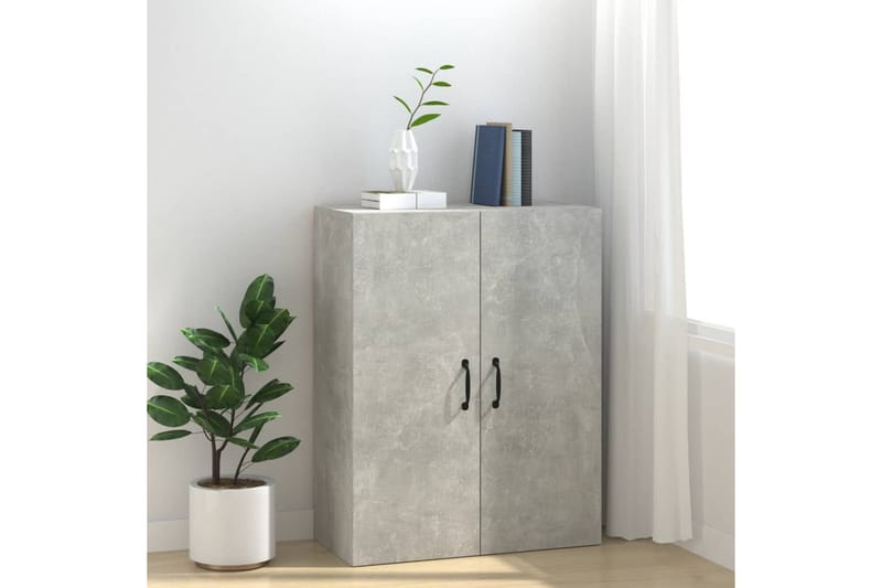 beBasic Veggskap betonggrå 69,5x34x90 cm konstruert tre - GrÃ¥ - Oppbevaring - Vegghengt oppbevaring