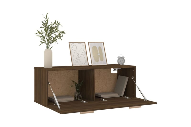 beBasic Veggskap brun eik 100x36,5x35 cm konstruert tre - Brun - Oppbevaring - Vegghengt oppbevaring