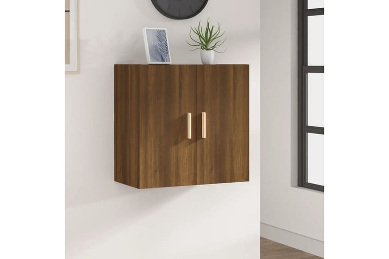 beBasic Veggskap brun eik 60x30x60 cm konstruert tre - Brun - Oppbevaring - Vegghengt oppbevaring