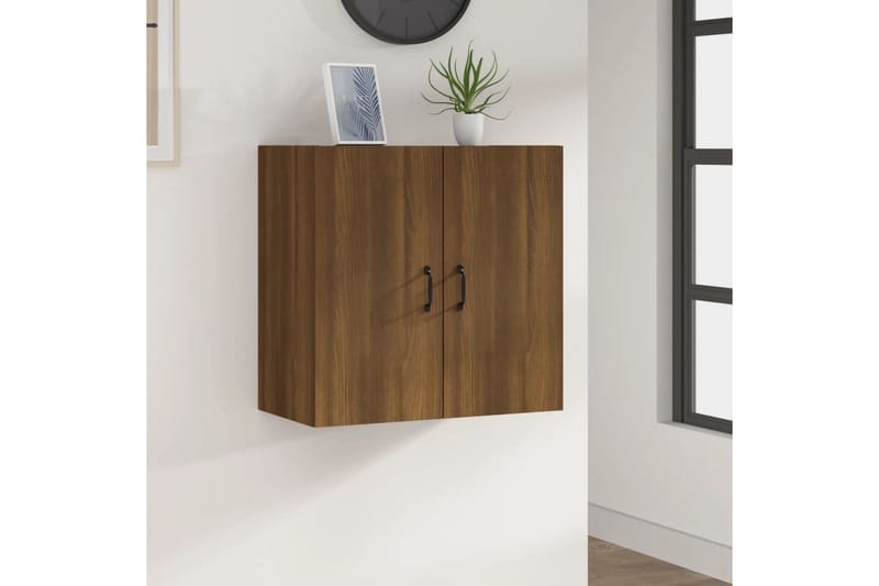beBasic Veggskap brun eik 60x31x60 cm konstruert tre - Brun - Oppbevaring - Vegghengt oppbevaring