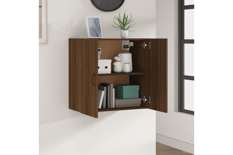 beBasic Veggskap brun eik 60x31x60 cm konstruert tre - Brun - Oppbevaring - Vegghengt oppbevaring