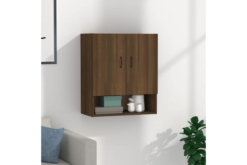 beBasic Veggskap brun eik 60x31x70 cm konstruert tre - Brun - Oppbevaring - Vegghengt oppbevaring