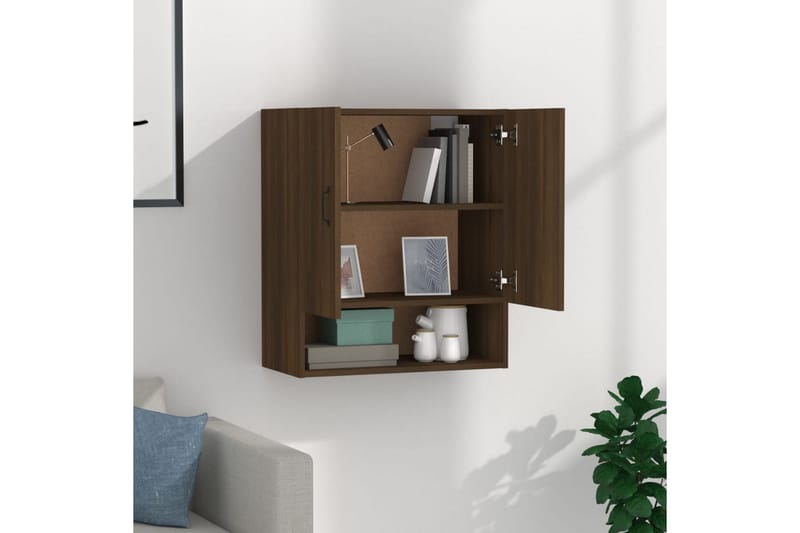 beBasic Veggskap brun eik 60x31x70 cm konstruert tre - Brun - Oppbevaring - Vegghengt oppbevaring