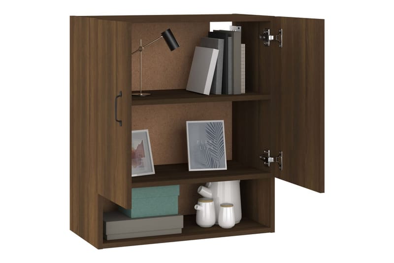 beBasic Veggskap brun eik 60x31x70 cm konstruert tre - Brun - Oppbevaring - Vegghengt oppbevaring