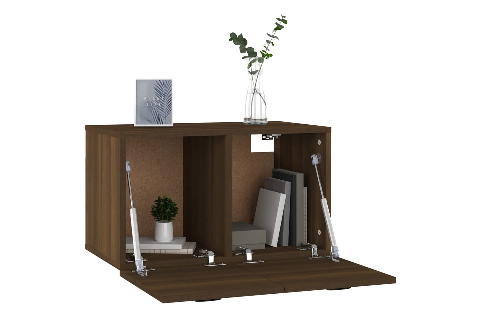 beBasic Veggskap brun eik 60x36,5x35 cm konstruert tre - Brun - Oppbevaring - Vegghengt oppbevaring