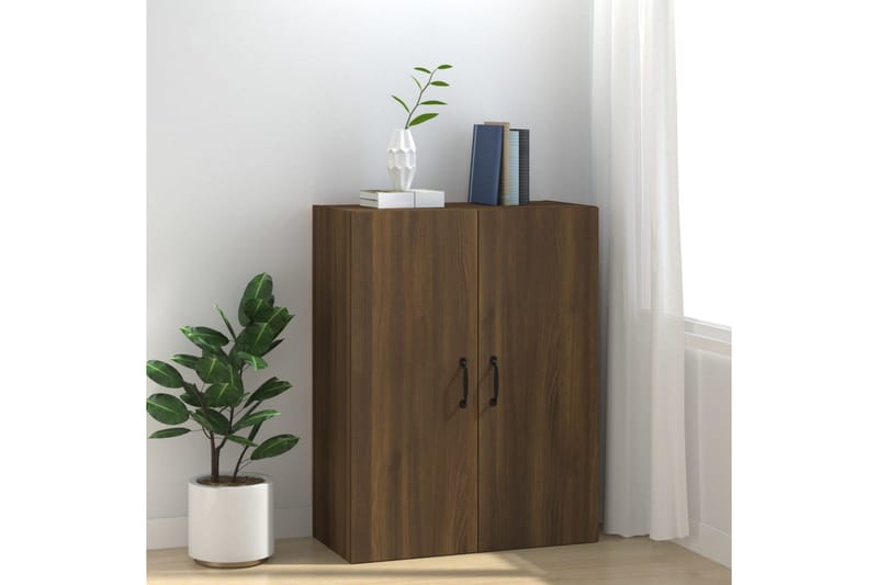 beBasic Veggskap brun eik 69,5x34x90 cm konstruert tre - Brun - Oppbevaring - Vegghengt oppbevaring