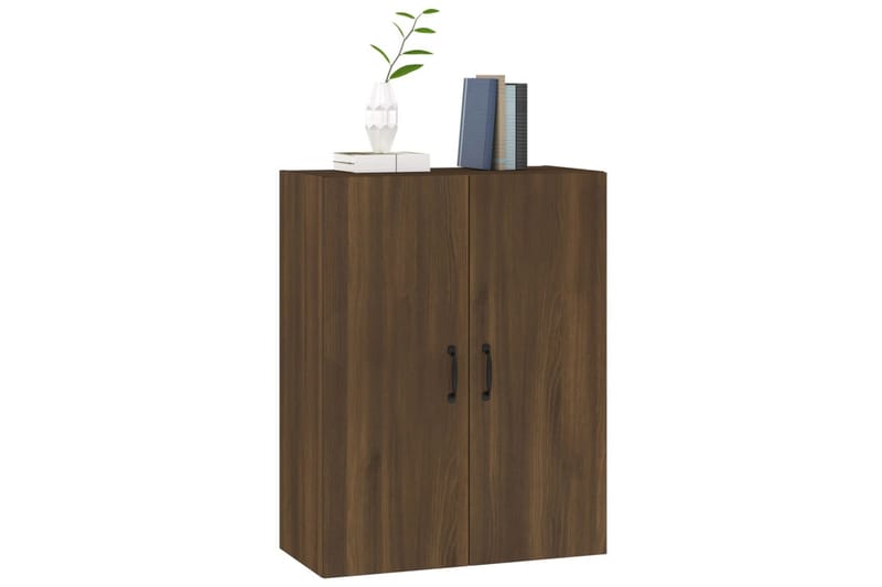 beBasic Veggskap brun eik 69,5x34x90 cm konstruert tre - Brun - Oppbevaring - Vegghengt oppbevaring