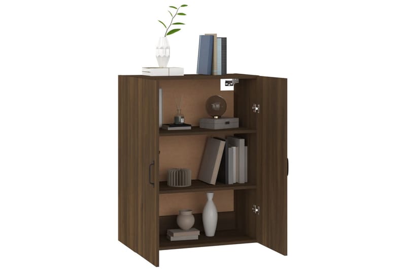 beBasic Veggskap brun eik 69,5x34x90 cm konstruert tre - Brun - Oppbevaring - Vegghengt oppbevaring