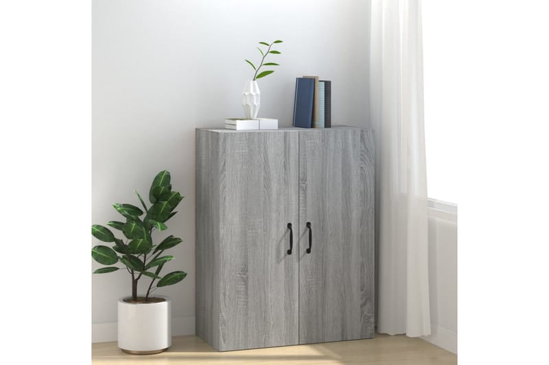 beBasic Veggskap grå eik 69,5x34x90 cm konstruert tre - GrÃ¥ - Oppbevaring - Vegghengt oppbevaring