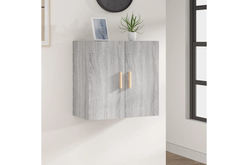 beBasic Veggskap grå sonoma 60x30x60 cm konstruert tre - GrÃ¥ - Oppbevaring - Vegghengt oppbevaring