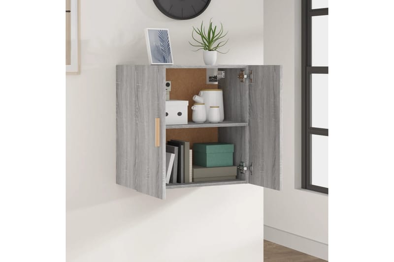 beBasic Veggskap grå sonoma 60x30x60 cm konstruert tre - GrÃ¥ - Oppbevaring - Vegghengt oppbevaring