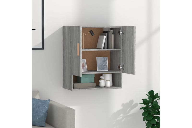 beBasic Veggskap grå sonoma 60x31x70 cm konstruert tre - GrÃ¥ - Oppbevaring - Vegghengt oppbevaring