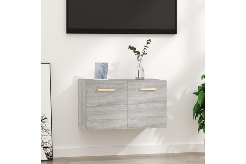 beBasic Veggskap grå sonoma 60x36,5x35 cm konstruert tre - GrÃ¥ - Oppbevaring - Vegghengt oppbevaring