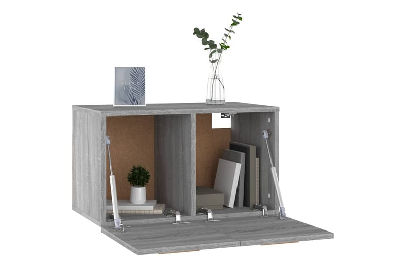 beBasic Veggskap grå sonoma 60x36,5x35 cm konstruert tre - GrÃ¥ - Oppbevaring - Vegghengt oppbevaring