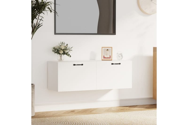 beBasic Veggskap hvit 100x36,5x35 cm konstruert tre - Hvit - Oppbevaring - Vegghengt oppbevaring