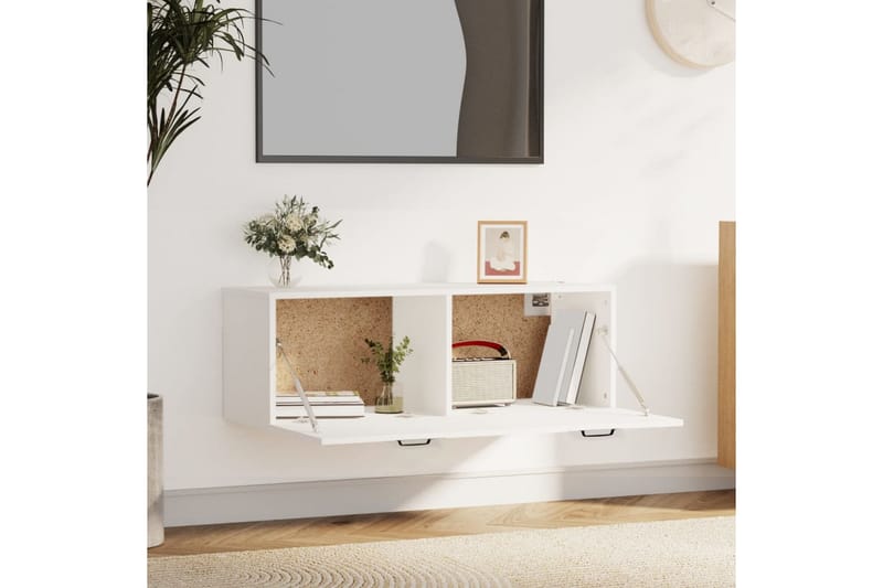 beBasic Veggskap hvit 100x36,5x35 cm konstruert tre - Hvit - Oppbevaring - Vegghengt oppbevaring
