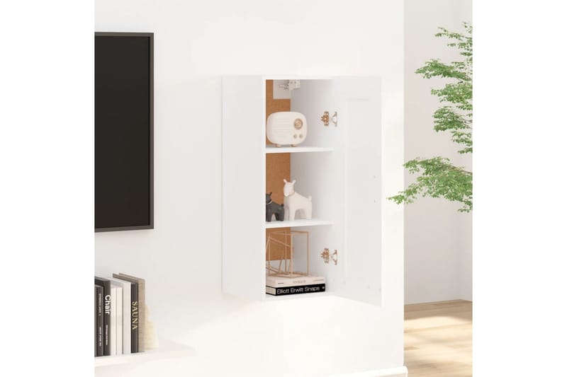 beBasic Veggskap hvit 35x34x90 cm konstruert tre - Hvit - Oppbevaring - Vegghengt oppbevaring