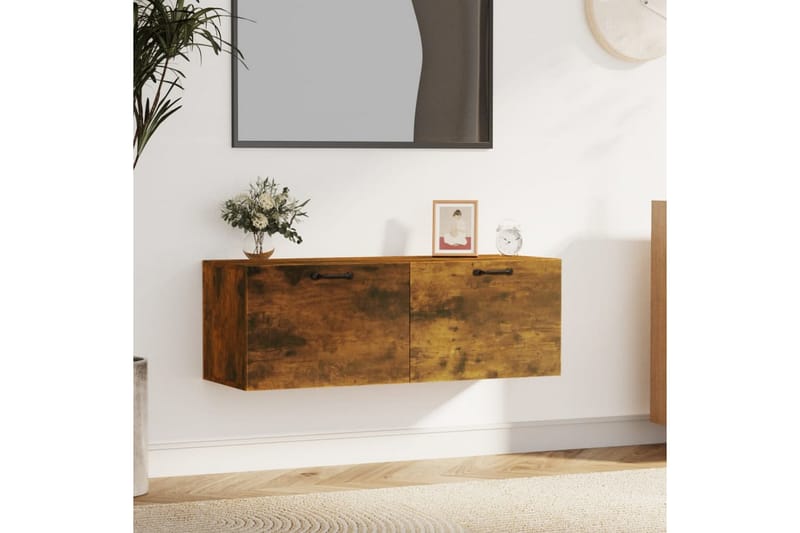 beBasic Veggskap røkt eik 100x36,5x35 cm konstruert tre - Brun - Oppbevaring - Vegghengt oppbevaring