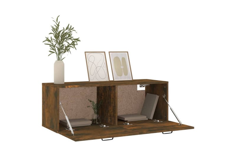 beBasic Veggskap røkt eik 100x36,5x35 cm konstruert tre - Brun - Oppbevaring - Vegghengt oppbevaring