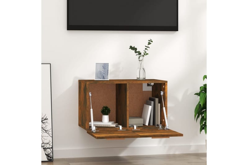 beBasic Veggskap røkt eik 60x36,5x35 cm konstruert tre - Brun - Oppbevaring - Vegghengt oppbevaring
