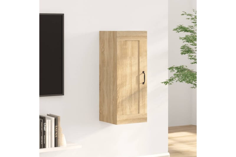 beBasic Veggskap sonoma eik 35x34x90 cm konstruert tre - Brun - Oppbevaring - Vegghengt oppbevaring