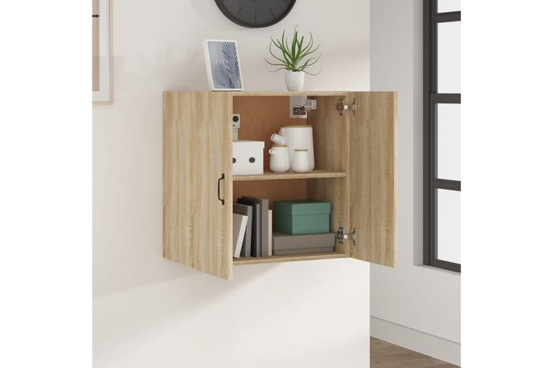 beBasic Veggskap sonoma eik 60x31x60 cm konstruert tre - Brun - Oppbevaring - Vegghengt oppbevaring