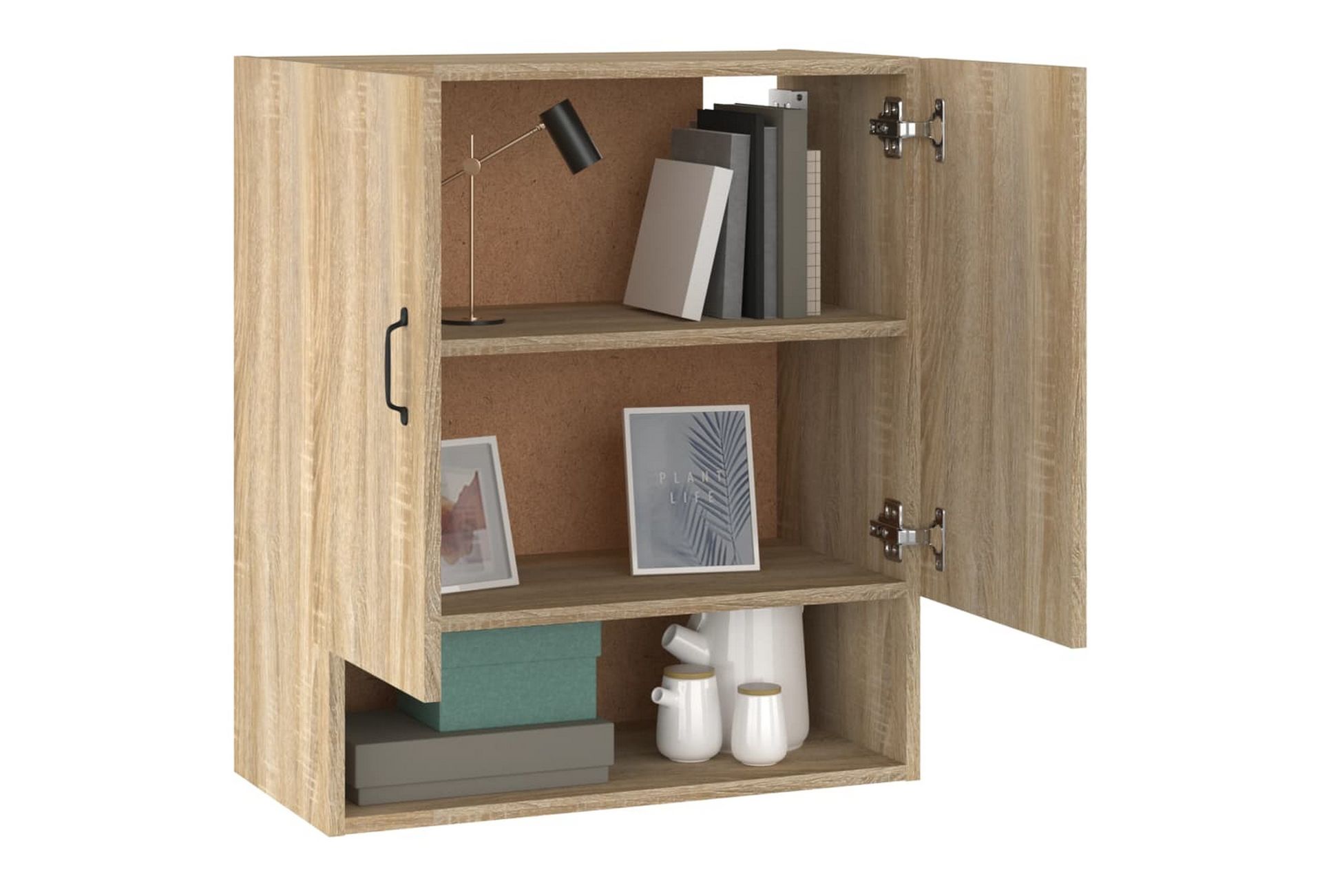 beBasic Veggskap sonoma eik 60x31x70 cm konstruert tre - Brun - Oppbevaring - Vegghengt oppbevaring