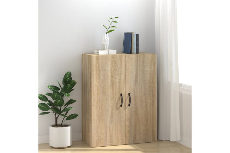 beBasic Veggskap sonoma eik 69,5x34x90 cm konstruert tre - Brun - Oppbevaring - Vegghengt oppbevaring