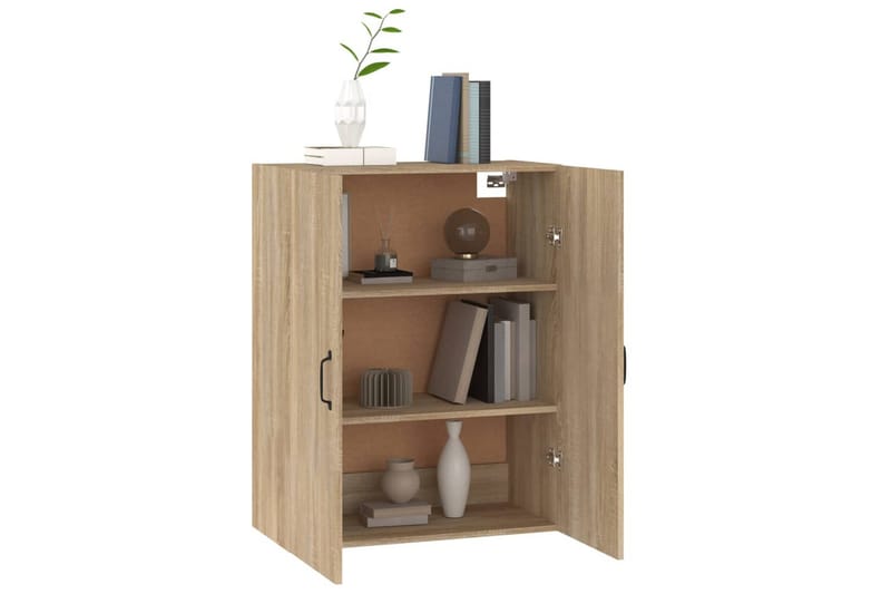 beBasic Veggskap sonoma eik 69,5x34x90 cm konstruert tre - Brun - Oppbevaring - Vegghengt oppbevaring