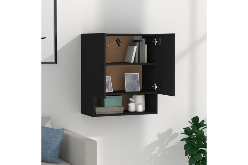 beBasic Veggskap svart 60x31x70 cm konstruert tre - Svart - Oppbevaring - Vegghengt oppbevaring