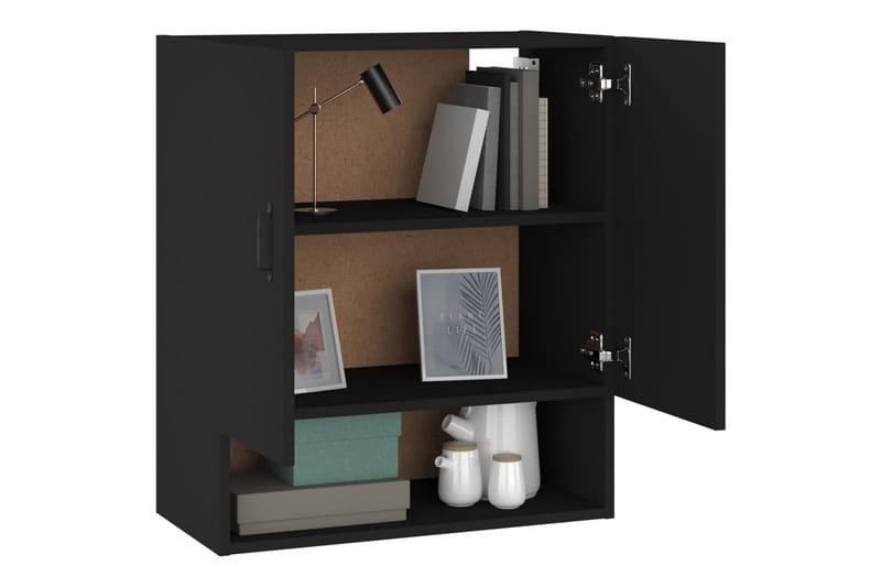 beBasic Veggskap svart 60x31x70 cm konstruert tre - Svart - Oppbevaring - Vegghengt oppbevaring