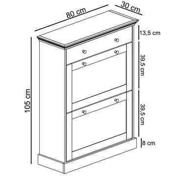 Binz skoskap 80x105 cm - Kasjmir - Oppbevaring - Gangoppbevaring