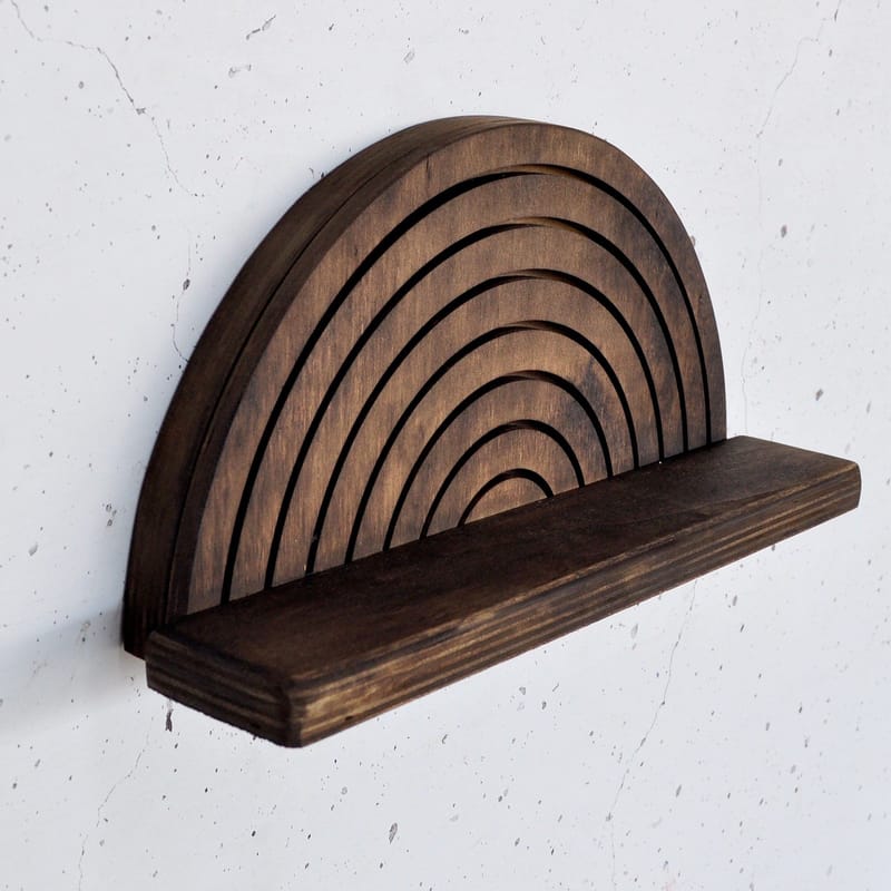 Dekorativ vegghylle i tre Hanah Home Raflon (31 x 16 x 9 cm) Modell halvsirkel opp - Oppbevaring - Vegghengt oppbevaring