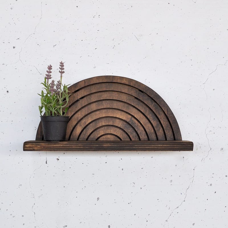 Dekorativ vegghylle i tre Hanah Home Raflon (31 x 16 x 9 cm) Modell halvsirkel opp - Oppbevaring - Vegghengt oppbevaring