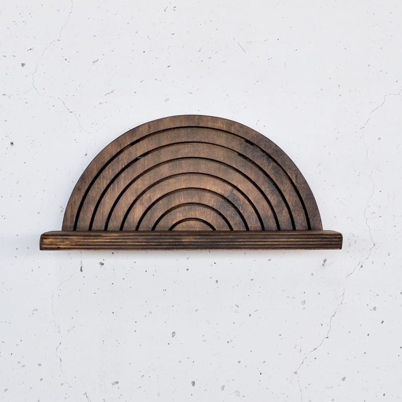 Dekorativ vegghylle i tre Hanah Home Raflon (31 x 16 x 9 cm) Modell halvsirkel opp - Oppbevaring - Vegghengt oppbevaring