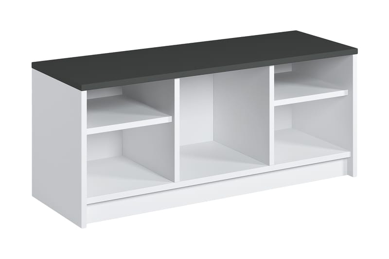 Havering Skoskap skap 100x35 cm - Hvit / Antrasitt - Oppbevaring - Gangoppbevaring