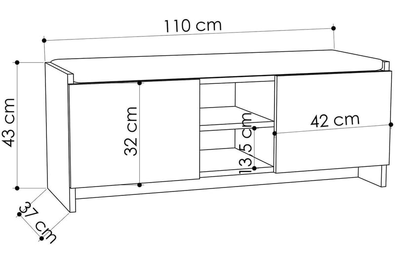 Homitis Skohylle med Oppbevaring - Gangoppbevaring - Skohylle med benk