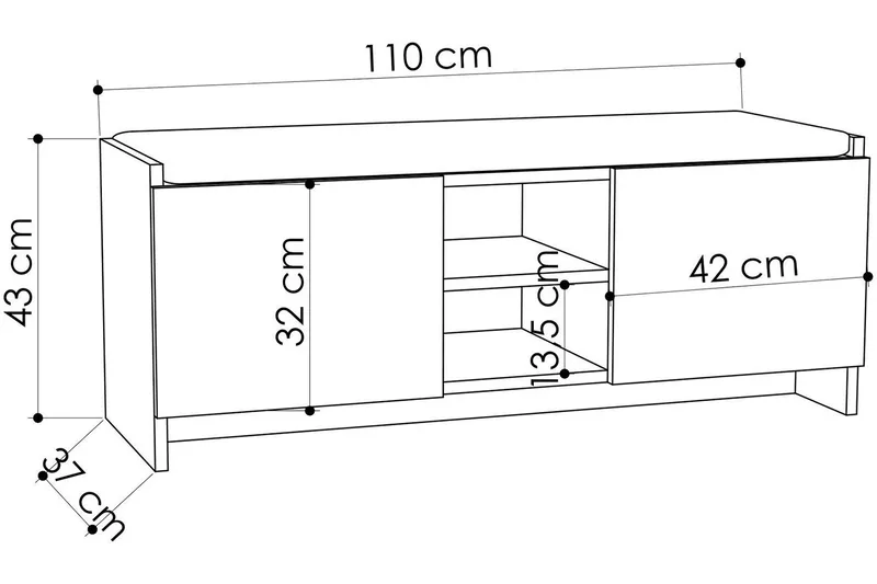 Homitis Skohylle med Oppbevaring - Oppbevaring - Gangoppbevaring